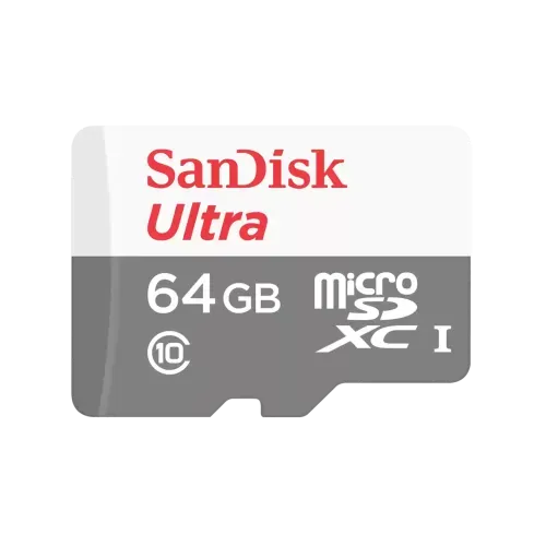 SanDisk Ultra 64GB Class-10 100mbps Micro SDXC UHS-I Memory Card (SDSQUNR-064G-GN3MN)